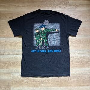 Y2K Tennessee River Wolfpack Military Graphic T Shirt Mens Medium Black USAF